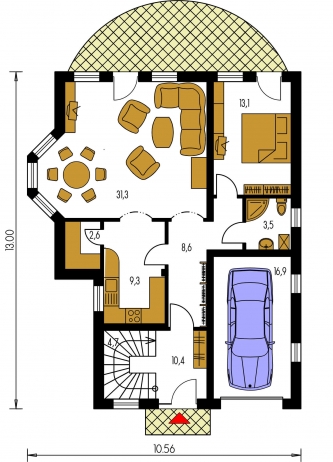 Floor plan of ground floor - ELEGANT 123